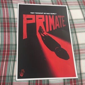 Red and Black Primate Poster